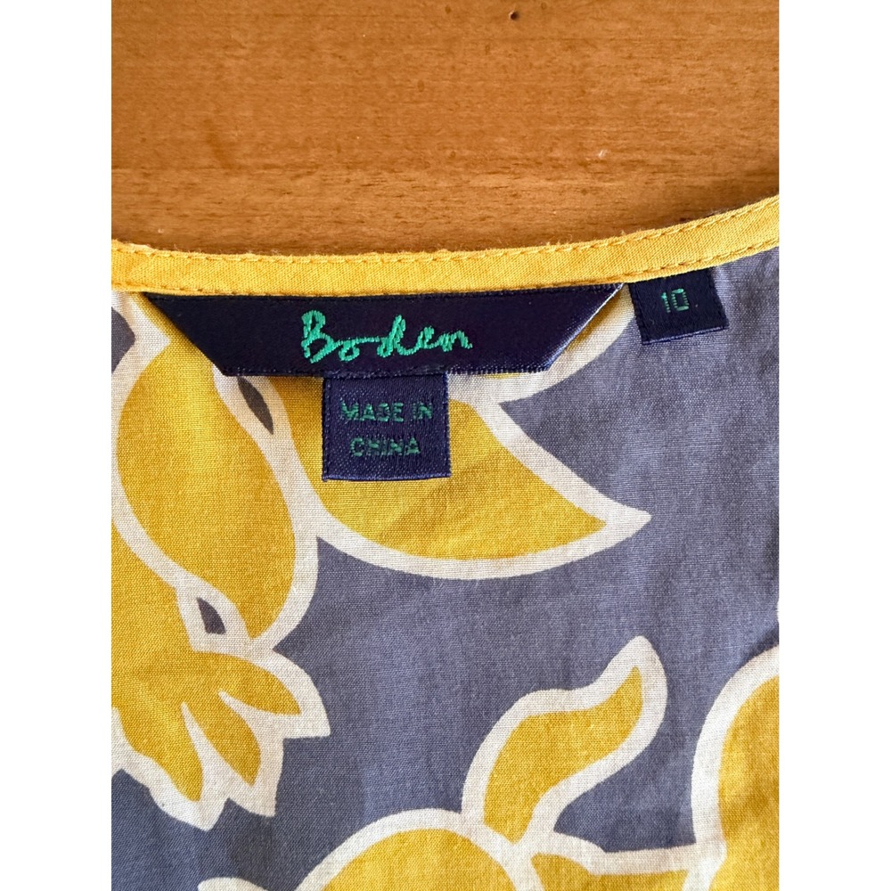 Boden Yellow Floral Scoop-Neck Blouse - Picture 3 of 10